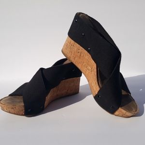 Lucky Brand cork wedge sandals sz 8
